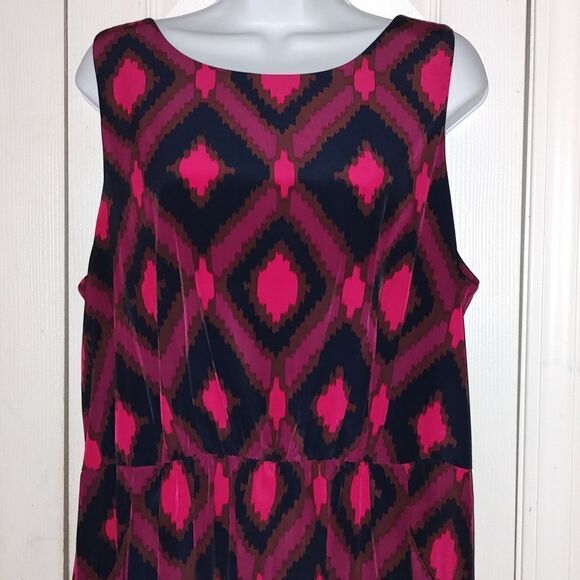 Gap multicolor print dress with side pockets   Sz 16 - Picture 3 of 5